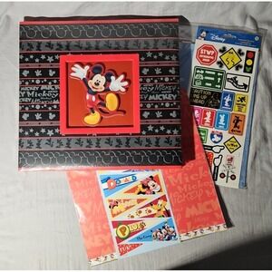 Disney Mickey Mouse 12x12 Scrapbook Memory Album SandyLion Cardstock Stickers